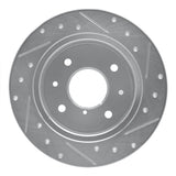 R1 Concepts 1986-1988 Mazda RX-7 Rear Left Drilled & Slotted Silver Brake Rotor