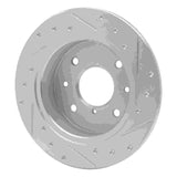 R1 Concepts 1986-1988 Mazda RX-7 Rear Left Drilled & Slotted Silver Brake Rotor