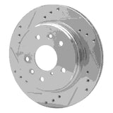 R1 Concepts 1986-1991 Mazda RX-7 Rear Left Drilled & Slotted Silver Brake Rotor by R1 Concepts 631-80015L