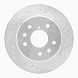 R1 Concepts 1986-1991 Mazda RX-7 Rear Right Drilled & Slotted Silver Brake Rotor by R1 Concepts 631-80015R