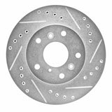 R1 Concepts 1988-1992 Ford Probe Front Right Drilled & Slotted Silver Brake Rotor by R1 Concepts 631-80016R
