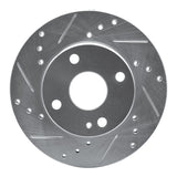 R1 Concepts 1990-1993 Mazda Miata Front Left Drilled & Slotted Silver Brake Rotor by R1 Concepts 631-80022L