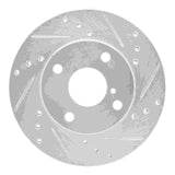 R1 Concepts 1990-1993 Mazda Miata Front Right Drilled & Slotted Silver Brake Rotor by R1 Concepts 631-80022R