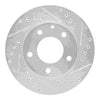 R1 Concepts 1993-2003 Ford Probe Front Right Drilled & Slotted Silver Brake Rotor