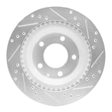 R1 Concepts 1993-1995 Mazda RX-7 Rear Left Drilled & Slotted Silver Brake Rotor by R1 Concepts 631-80032L