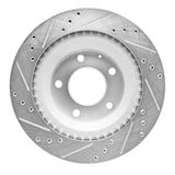 R1 Concepts 1993-1995 Mazda RX-7 Rear Right Drilled & Slotted Silver Brake Rotor by R1 Concepts 631-80032R