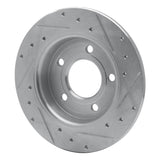 Dynamic Friction 2004-2013 Mazda 3 Rear Left Drilled & Slotted Silver Brake Rotor by Dynamic Friction Company 631-80039L