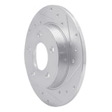 Dynamic Friction 2004-2013 Mazda 3 Rear Right Drilled & Slotted Silver Brake Rotor by Dynamic Friction Company 631-80039R