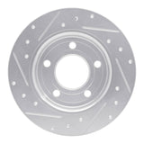 Dynamic Friction 2004-2013 Mazda 3 Rear Right Drilled & Slotted Silver Brake Rotor by Dynamic Friction Company 631-80039R