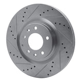Dynamic Friction 2004-2011 Mazda RX-8 Front Left Drilled & Slotted Silver Brake Rotor by Dynamic Friction Company 631-80043L