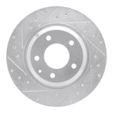 Dynamic Friction 2004-2011 Mazda RX-8 Rear Left Drilled & Slotted Silver Brake Rotor by Dynamic Friction Company 631-80044L