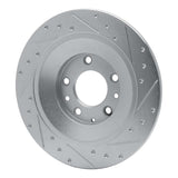Dynamic Friction 2006-2007 Mazda 6 Rear Left Drilled & Slotted Silver Brake Rotor by Dynamic Friction Company 631-80046L