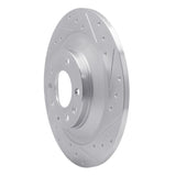 Dynamic Friction 2006-2007 Mazda 6 Rear Right Drilled & Slotted Silver Brake Rotor by Dynamic Friction Company 631-80046R