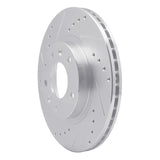 Dynamic Friction 2006-2015 Mazda MX-5 Miata Front Left Drilled & Slotted Silver Brake Rotor by Dynamic Friction Company 631-80047L
