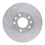 Dynamic Friction 2006-2015 Mazda MX-5 Miata Front Left Drilled & Slotted Silver Brake Rotor by Dynamic Friction Company 631-80047L