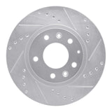 Dynamic Friction 2006-2015 Mazda MX-5 Miata Front Right Drilled & Slotted Silver Brake Rotor by Dynamic Friction Company 631-80047R