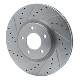 Dynamic Friction 2007-2013 Mazda 3 Front Left Drilled & Slotted Silver Brake Rotor by Dynamic Friction Company 631-80048L