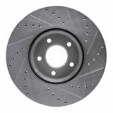 Dynamic Friction 2007-2013 Mazda 3 Front Left Drilled & Slotted Silver Brake Rotor by Dynamic Friction Company 631-80048L