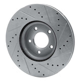 Dynamic Friction 2007-2013 Mazda 3 Front Left Drilled & Slotted Silver Brake Rotor by Dynamic Friction Company 631-80048L
