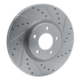 Dynamic Friction 2007-2013 Mazda 3 Front Right Drilled & Slotted Silver Brake Rotor by Dynamic Friction Company 631-80048R