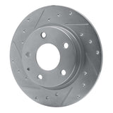 Dynamic Friction 2014-2016 Mazda 3 Rear Left Drilled & Slotted Silver Brake Rotor by Dynamic Friction Company 631-80049L
