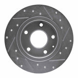 Dynamic Friction 2014-2016 Mazda 3 Rear Left Drilled & Slotted Silver Brake Rotor by Dynamic Friction Company 631-80049L