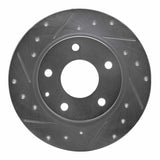 Dynamic Friction 2014-2016 Mazda 3 Rear Left Drilled & Slotted Silver Brake Rotor by Dynamic Friction Company 631-80049L