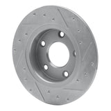 Dynamic Friction 2014-2016 Mazda 3 Rear Left Drilled & Slotted Silver Brake Rotor by Dynamic Friction Company 631-80049L