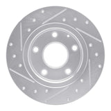 Dynamic Friction 2014-2016 Mazda 3 Rear Right Drilled & Slotted Silver Brake Rotor by Dynamic Friction Company 631-80049R