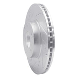 Dynamic Friction 2014-2024 Mazda 3 Front Left Drilled & Slotted Silver Brake Rotor by Dynamic Friction Company 631-80052L