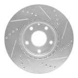 Dynamic Friction 2014-2024 Mazda 3 Front Left Drilled & Slotted Silver Brake Rotor by Dynamic Friction Company 631-80052L
