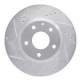 Dynamic Friction 2014-2024 Mazda 3 Front Left Drilled & Slotted Silver Brake Rotor by Dynamic Friction Company 631-80052L