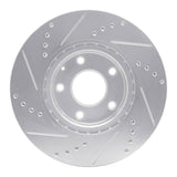 Dynamic Friction 2014-2024 Mazda CX-3 Front Right Drilled & Slotted Silver Brake Rotor by Dynamic Friction Company 631-80052R