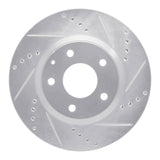 Dynamic Friction 2014-2024 Mazda CX-3 Front Right Drilled & Slotted Silver Brake Rotor by Dynamic Friction Company 631-80052R