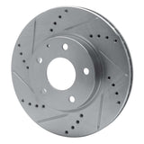 Dynamic Friction 2014-2024 Mazda CX-3 Front Left Drilled & Slotted Silver Brake Rotor by Dynamic Friction Company 631-80053L