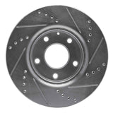 Dynamic Friction 2014-2024 Mazda CX-3 Front Left Drilled & Slotted Silver Brake Rotor by Dynamic Friction Company 631-80053L