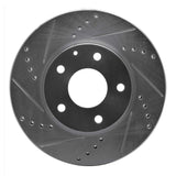 Dynamic Friction 2014-2024 Mazda CX-3 Front Left Drilled & Slotted Silver Brake Rotor by Dynamic Friction Company 631-80053L