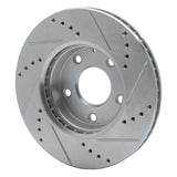 Dynamic Friction 2014-2024 Mazda CX-3 Front Left Drilled & Slotted Silver Brake Rotor by Dynamic Friction Company 631-80053L