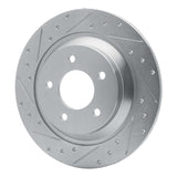 Dynamic Friction 2006-2015 Mazda 5 Rear Left Drilled & Slotted Silver Brake Rotor by Dynamic Friction Company 631-80064L