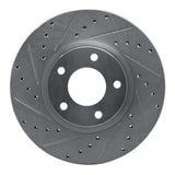 Dynamic Friction 2004-2015 Mazda 3 Front Left Drilled & Slotted Silver Brake Rotor by Dynamic Friction Company 631-80065L