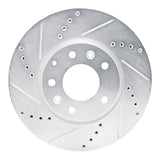 Dynamic Friction 2007-2012 Mazda CX-7 Front Left Drilled & Slotted Silver Brake Rotor by Dynamic Friction Company 631-80066L