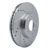 Dynamic Friction 2007-2012 Mazda CX-7 Front Right Drilled & Slotted Silver Brake Rotor by Dynamic Friction Company 631-80066R