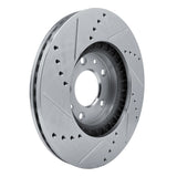 Dynamic Friction 2007-2012 Mazda CX-7 Front Right Drilled & Slotted Silver Brake Rotor by Dynamic Friction Company 631-80066R