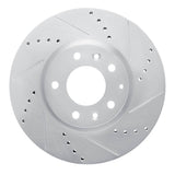 Dynamic Friction 2007-2012 Mazda CX-7 Front Right Drilled & Slotted Silver Brake Rotor by Dynamic Friction Company 631-80066R