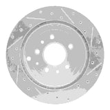 Dynamic Friction 2007-2012 Ford Edge Rear Left Drilled & Slotted Silver Brake Rotor by Dynamic Friction Company 631-80067L