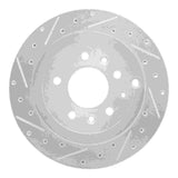 Dynamic Friction 2007-2012 Ford Edge Rear Left Drilled & Slotted Silver Brake Rotor by Dynamic Friction Company 631-80067L