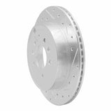 Dynamic Friction 2007-2012 Ford Edge Rear Right Drilled & Slotted Silver Brake Rotor by Dynamic Friction Company 631-80067R
