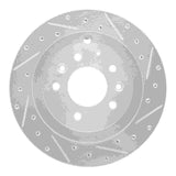 Dynamic Friction 2007-2012 Ford Edge Rear Right Drilled & Slotted Silver Brake Rotor by Dynamic Friction Company 631-80067R