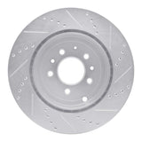 Dynamic Friction 2007-2015 Mazda CX-9 Rear Left Drilled & Slotted Silver Brake Rotor by Dynamic Friction Company 631-80068L