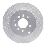 Dynamic Friction 2007-2015 Mazda CX-9 Rear Left Drilled & Slotted Silver Brake Rotor by Dynamic Friction Company 631-80068L
